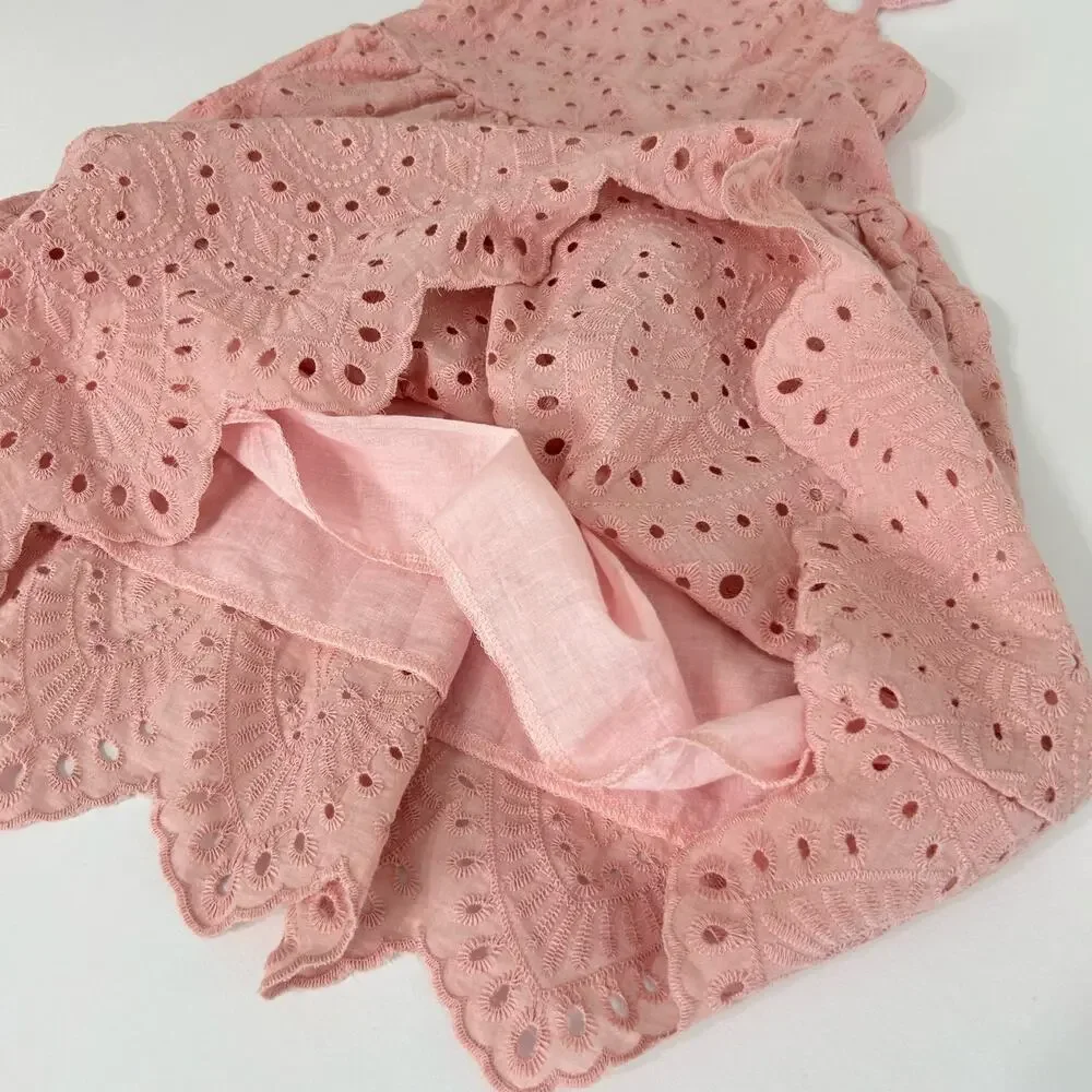 Girls Pink Eyelet Sundress Size 5 Cotton Candy & Hills Summer Lace Ruffle Dress